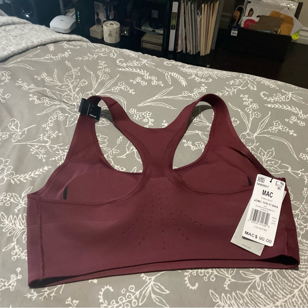 NWT Stella McCartney burgundy sport bra. - Picture 2 of 3